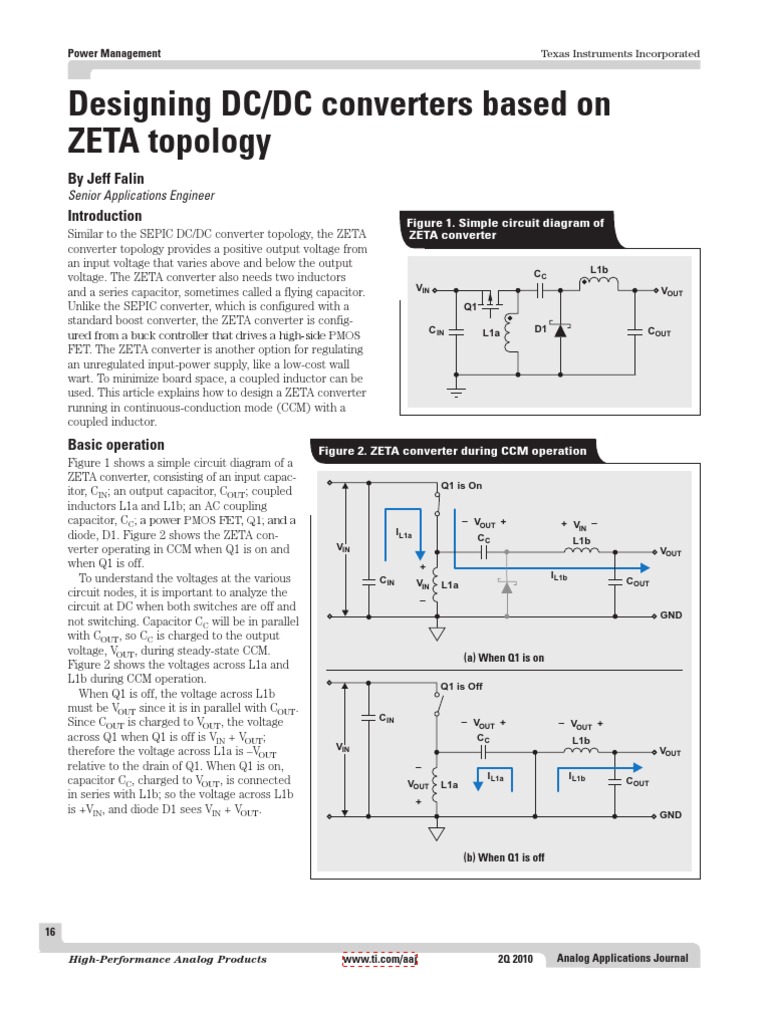 Designing DC-DC Converters Based on ZETA Topology | Capacitor | Inductor