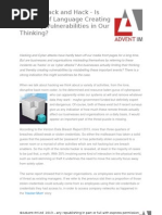 Cyber Attack and Hack - is our language creating vulnerabilities?