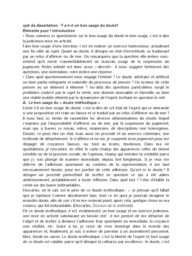 exemple de sujet de dissertation pdf