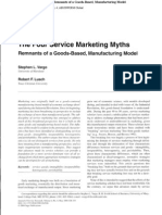 The Four Service Marketing Myths Remnants of A Goods-Based, Manufacturing Model