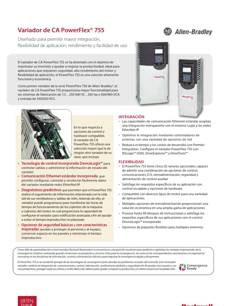 Manual Variador Powerflex 755 Retroalimentación Software