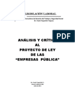 Analisis Proyecto de Ley Empresa Publica