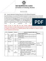 NIT Rourkela notice on semester registration dates