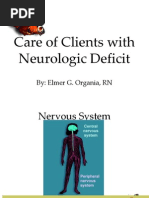 Care of Clients With Neurologic Deficit: By: Elmer G. Organia, RN