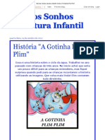 Baú Dos Sonhos Literatura Infantil - História - A Gotinha Plim Plim