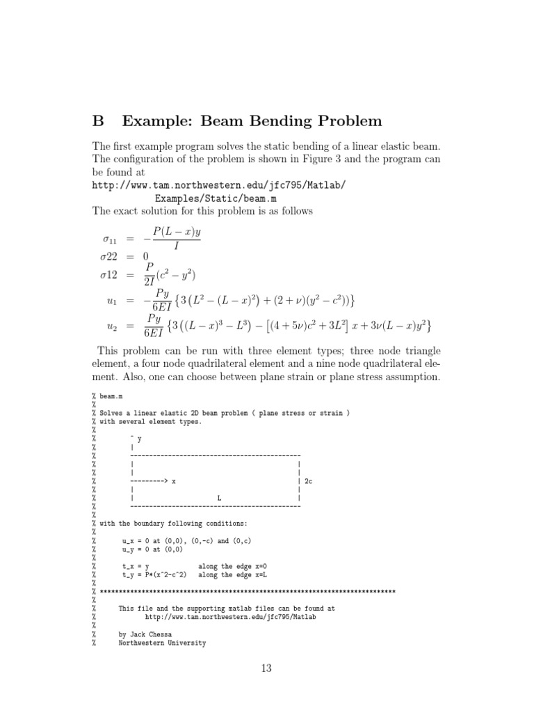 Finite Element Analysis of Beam Bending | PDF | Bending | Building ...