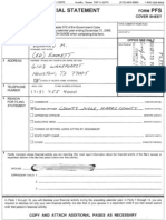 Personal Financial Statement Form PFS: Cover Sheet