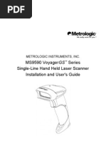 Ms9590 Voyagergs Series Single-Line Hand Held Laser Scanner Installation and User'S Guide