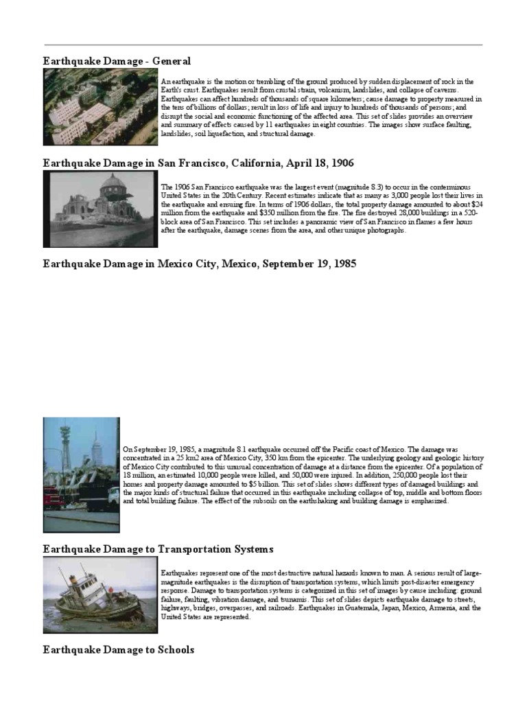 1906 San Francisco Earthquake Overview | PDF | Earthquakes | Tsunami