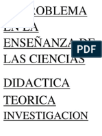 EL PROBLEMA EN LA ENSEÑANZA DE LAS CIENCIAS