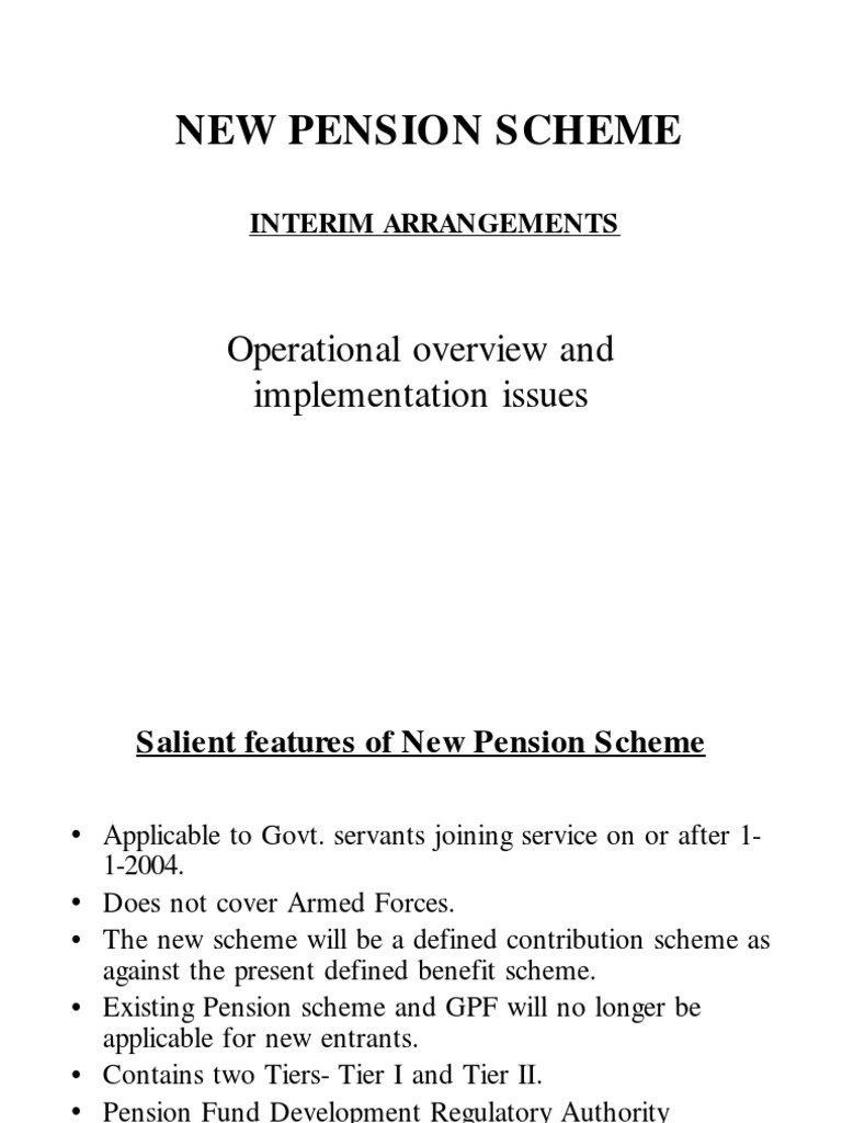 New Pension Scheme An Overview PDF Pension Personal Finance