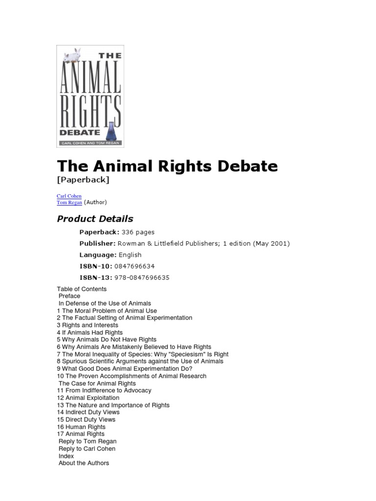 The Animal Rights Debate