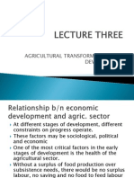 Agricultural Transformation and Development