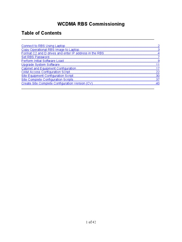 3G RBS Commissioning | PDF