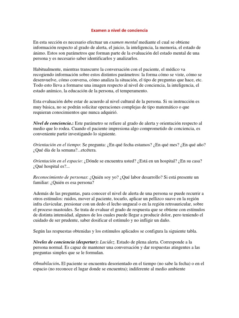 Evaluación del Estado de Conciencia | PDF | Coma | Neurociencia