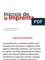 Inicios de Imprenta