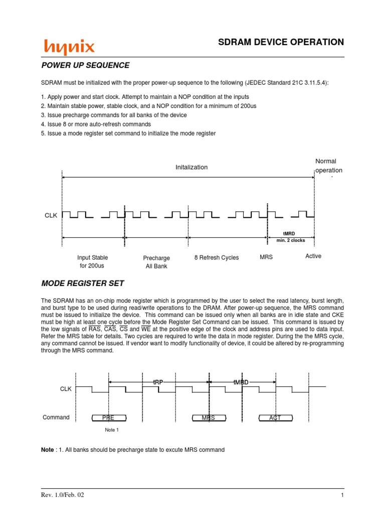 SDRAM Device Initialization and Commands | PDF | Digital Electronics ...