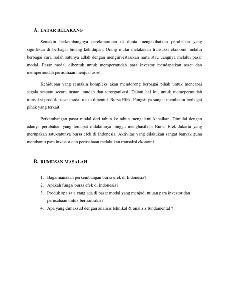 Tugas Makalah Pasar Modal