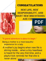 Congratulations: New Life, New Responsibility, and Many New Discoveries Are Coming