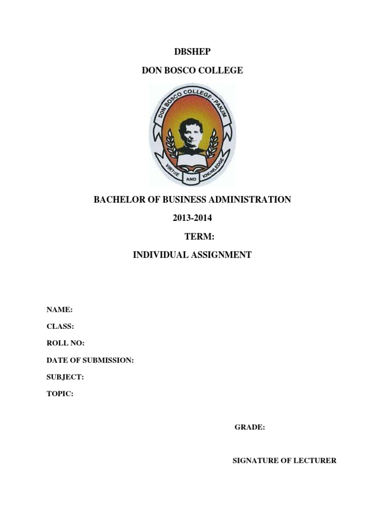 Don Bosco College BBA Assignment 2013-14 | PDF | Art