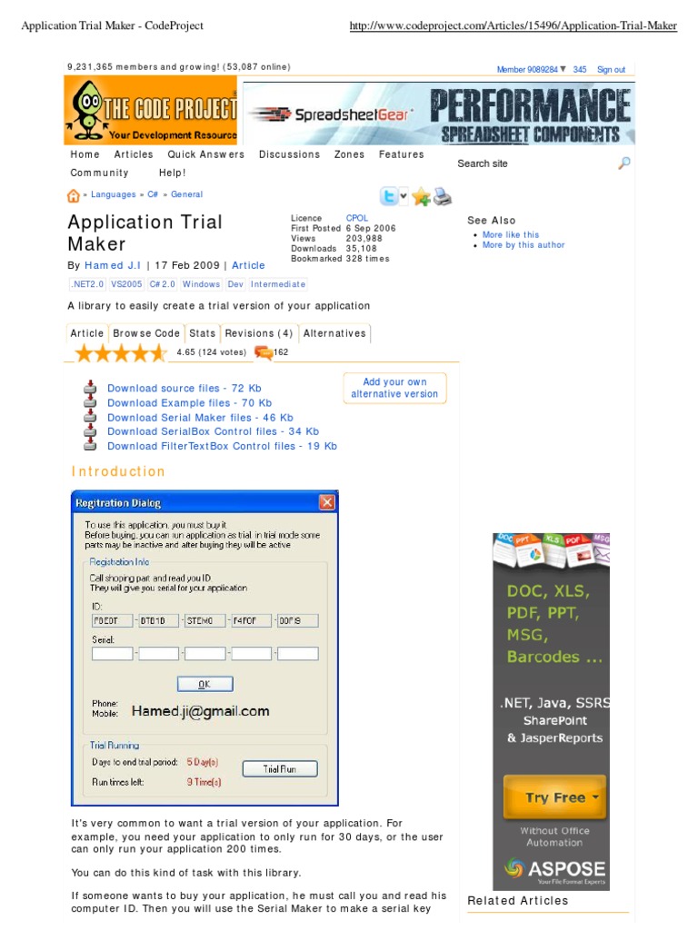 Application Trial Maker - CodeProject | String (Computer Science
