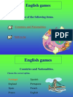 English Games: Choose One of The Following Items
