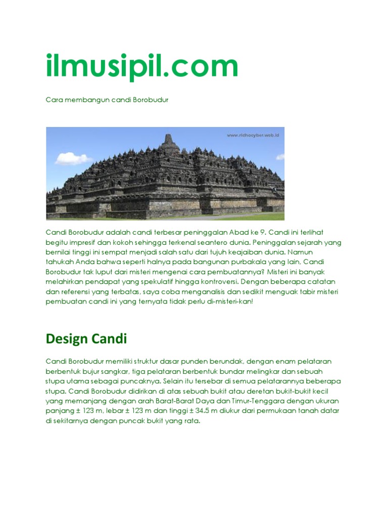 Cara Membangun Candi Borobudur