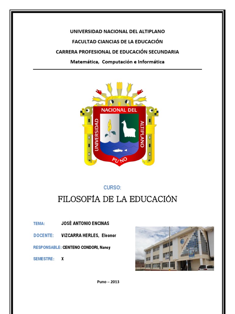 Jose Antonio Encinas Peru Aprendizaje