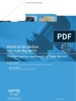 What To Do Before You Call The WTO? The Prelitigation Assessment of Trade Barriers
