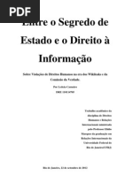 Entre o Segredo de Estado e o Direito à Informação