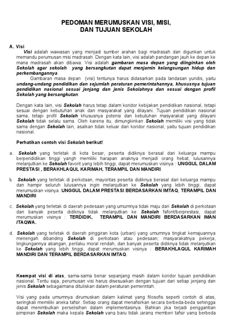 Pedoman Merumuskan Visi Pdf