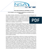 INDIGNADOS POR EL NUEVO FRAUDE DE LA REFORMA A LA SALUD (Comunicado de Prensa ANSA)