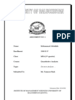 Decision Tree and Decision Analysis