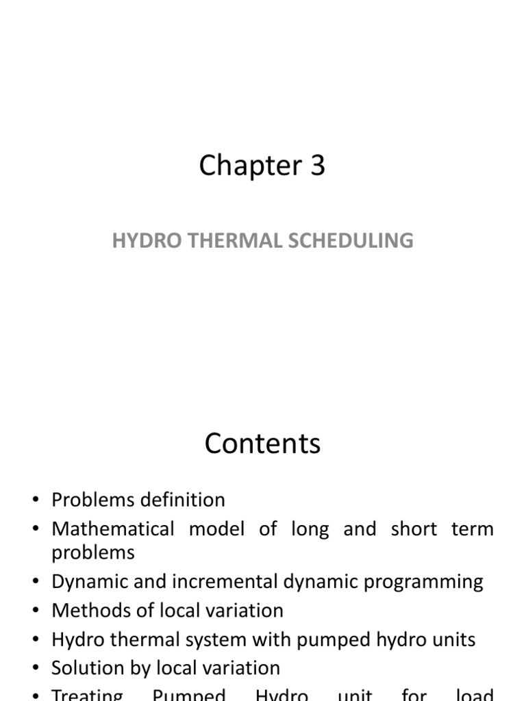 Chapter 3 Hydro Thermal Scheduling | PDF | Scheduling (Production ...