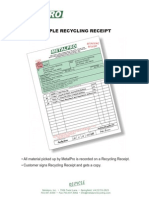 Metalpro: Sample Recycling Receipt