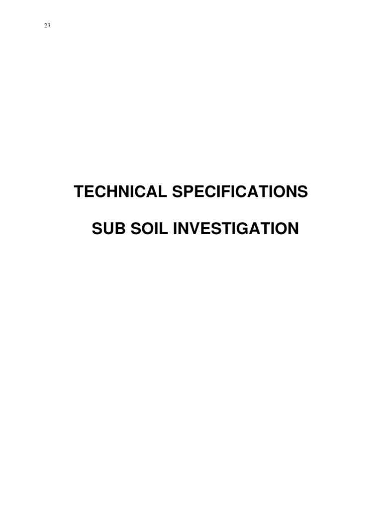 Soil Investigation Technical Specifications | PDF | Deep Foundation ...