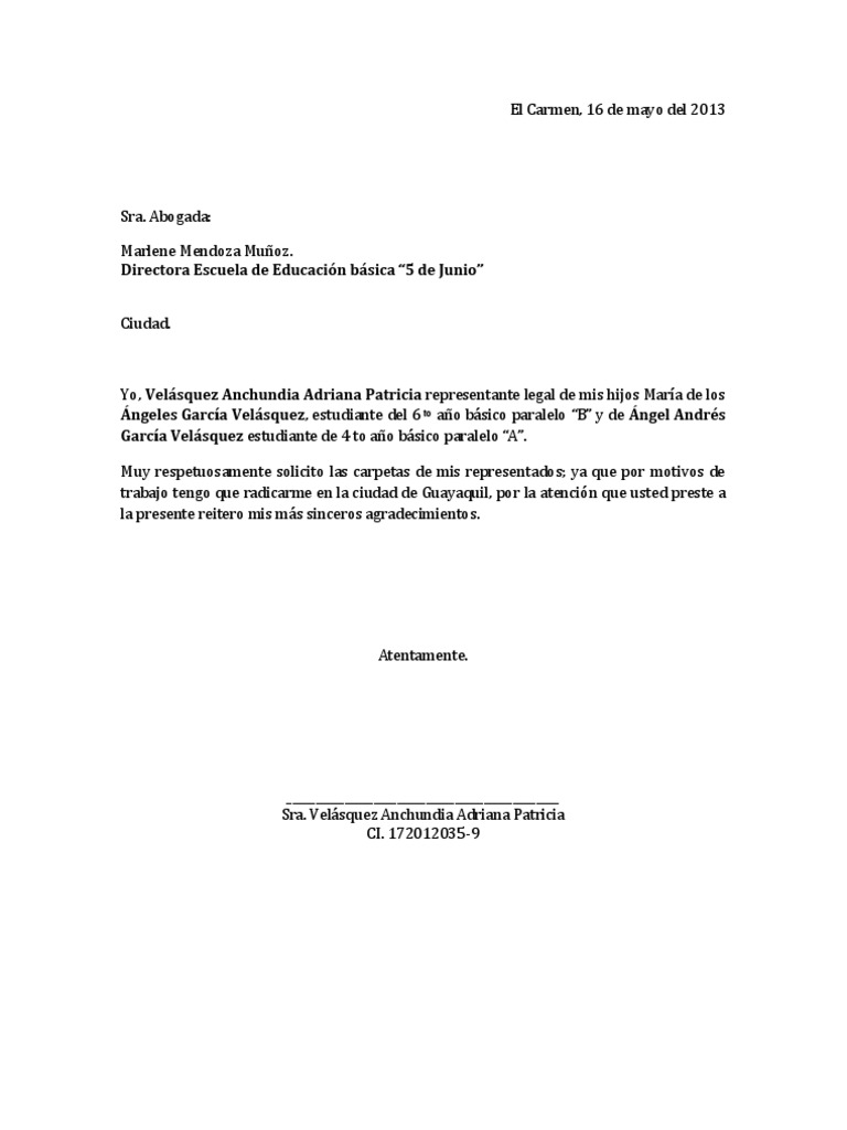 Oficio Para Retirar Carpeta Oficio Para Retirar Carpeta