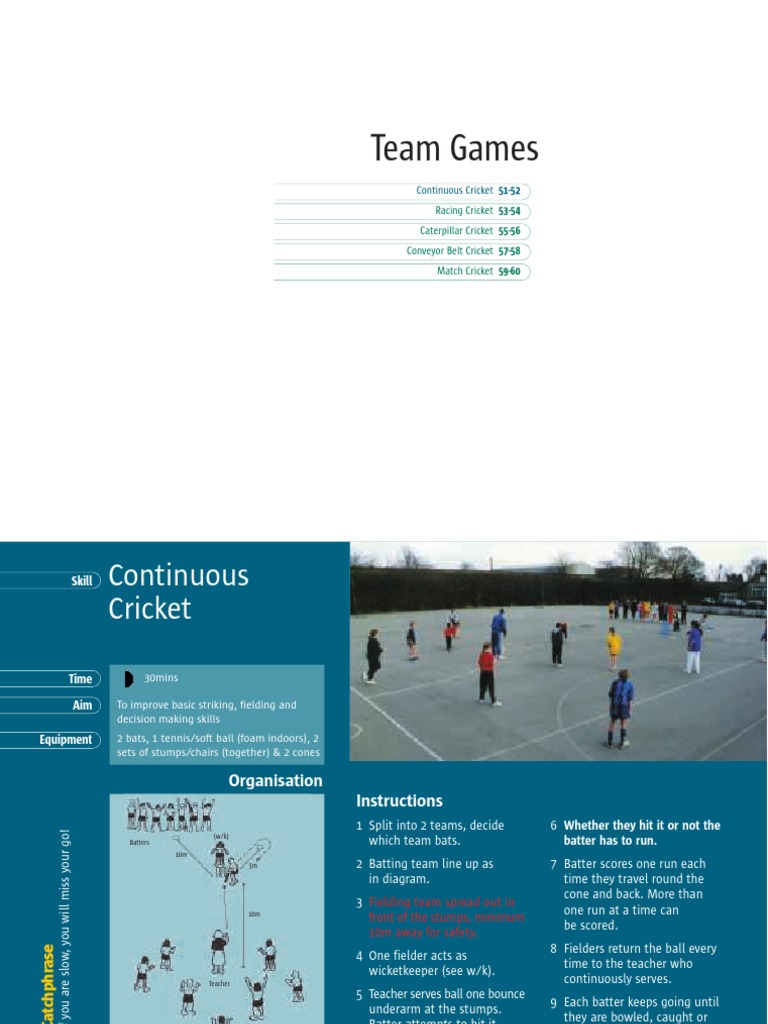 Teamwork and Cooperation: An Introduction to Various Cricket Games ...