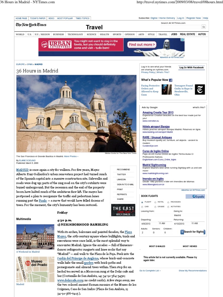 Guia Madrid 36hs PDF The New York Times Madrid