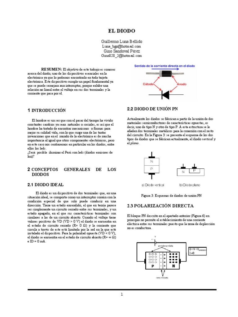 Trabajo Final de Diodo | PDF | Diodo | Diodo emisor de luz
