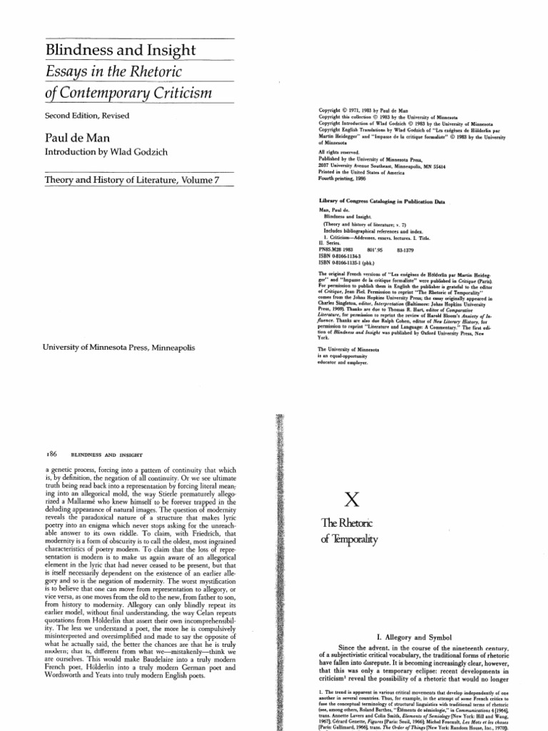 Paul de Man - Rhetoric of Temporality | PDF | Literary Criticism