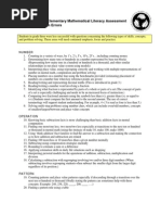 2010-2011 Early Elementary Mathematical Literacy Assessment (EEMLA) Common Errors