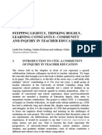 Chapter One Stepping Lightly, Thinking Boldly, Learning Constantly: Community and Inquiry in Teacher Education