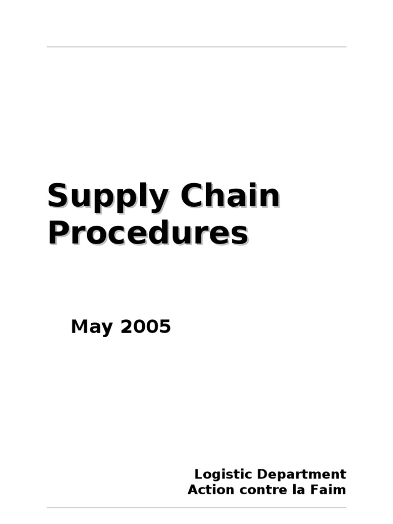 Supply Chain Procedures Overview | PDF | Procurement | Logistics