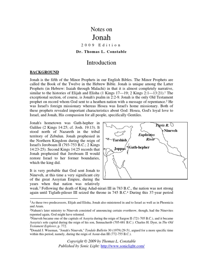 Jonah: Notes On | PDF