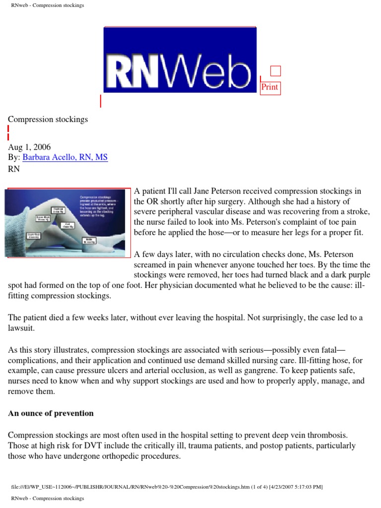 Compression Stockings PDF | PDF | Diseases And Disorders | Health Sciences