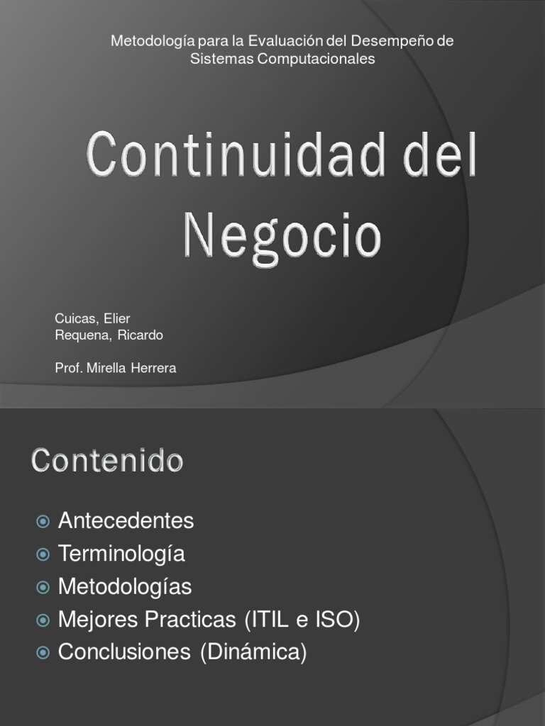 Metodología DRP y Continuidad del Negocio | PDF | Business | Science