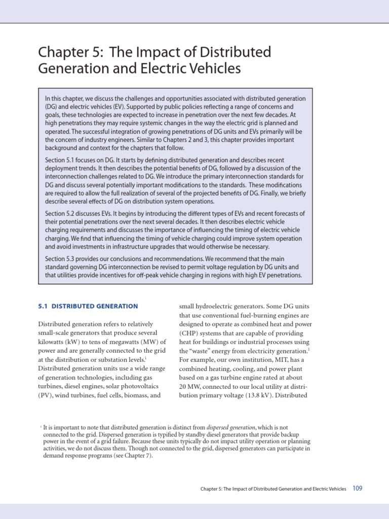 Electric Grid 5 Impact Distributed Generation Electric Vehicles PDF