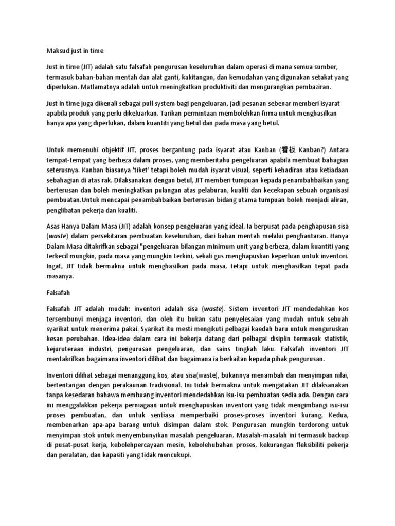 Maksud Just In Time Pdf