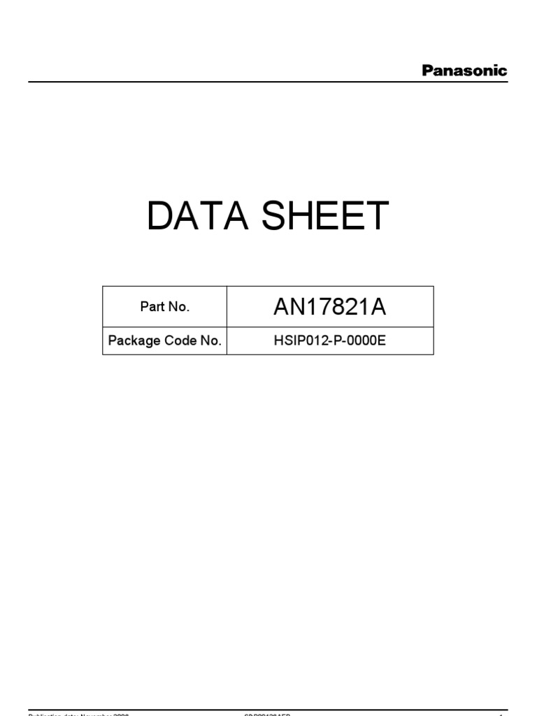 AN17821A Power Amplifier Datasheet | PDF | Amplifier | Safety